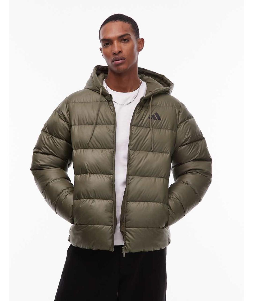 ADIDAS Хаки полиэстеровый пуховик, фото 2