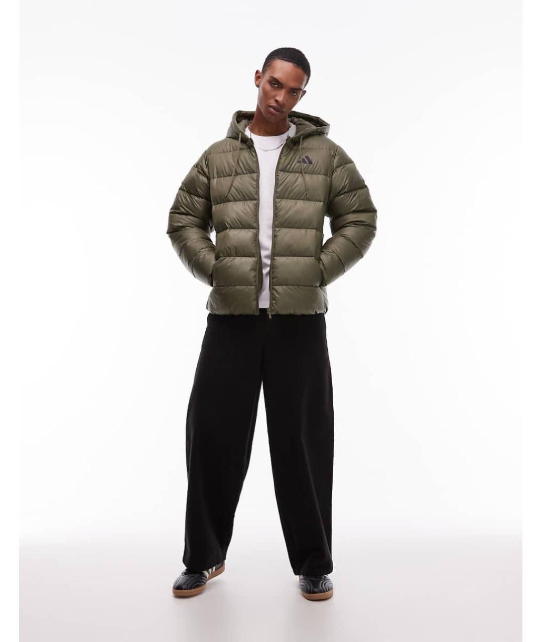 ADIDAS Хаки полиэстеровый пуховик, фото 3
