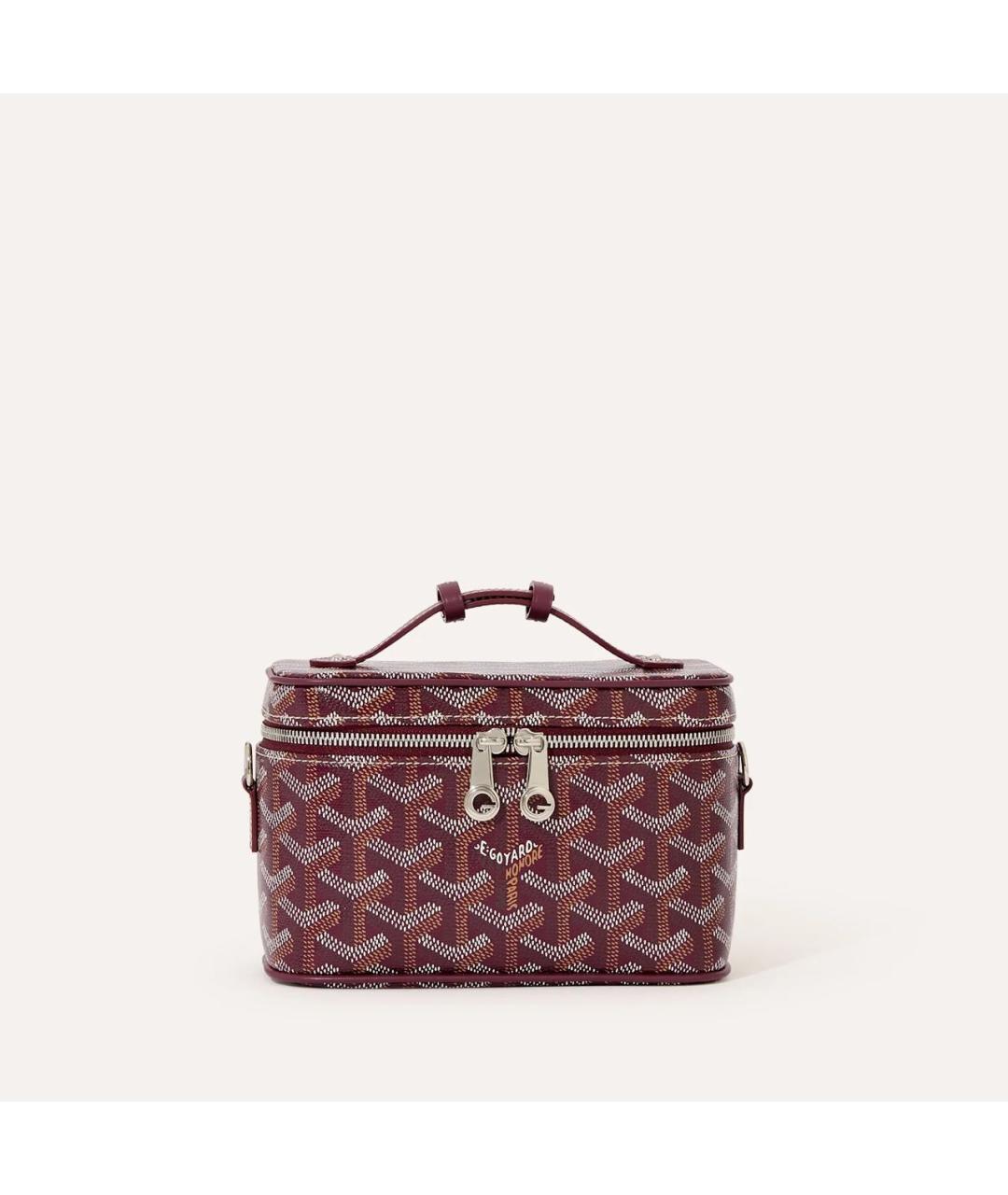 GOYARD Бордовая кожаная сумка через плечо, фото 2