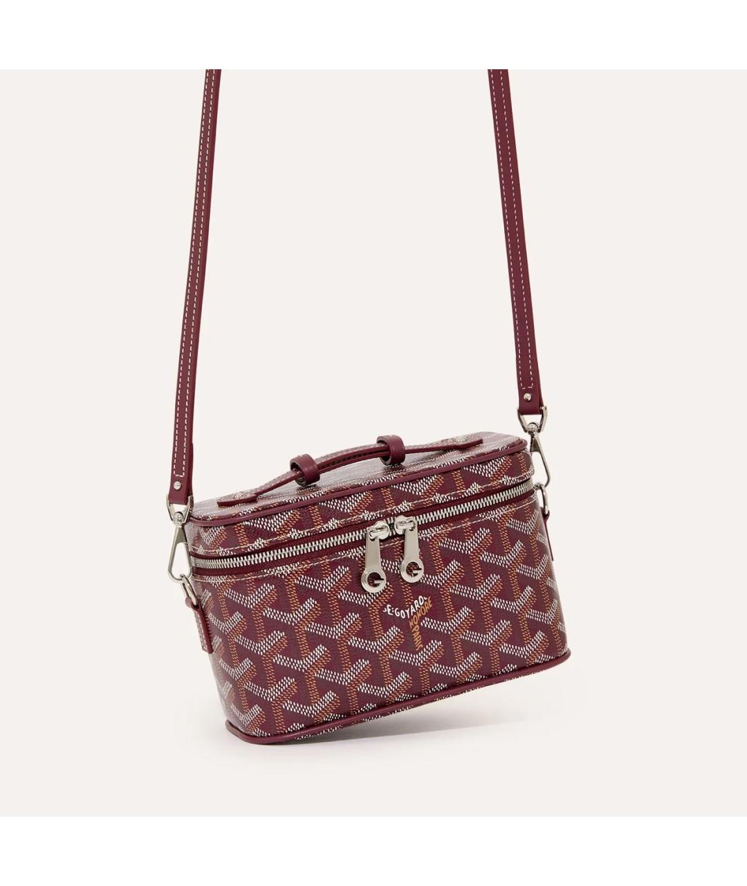 GOYARD Бордовая кожаная сумка через плечо, фото 3