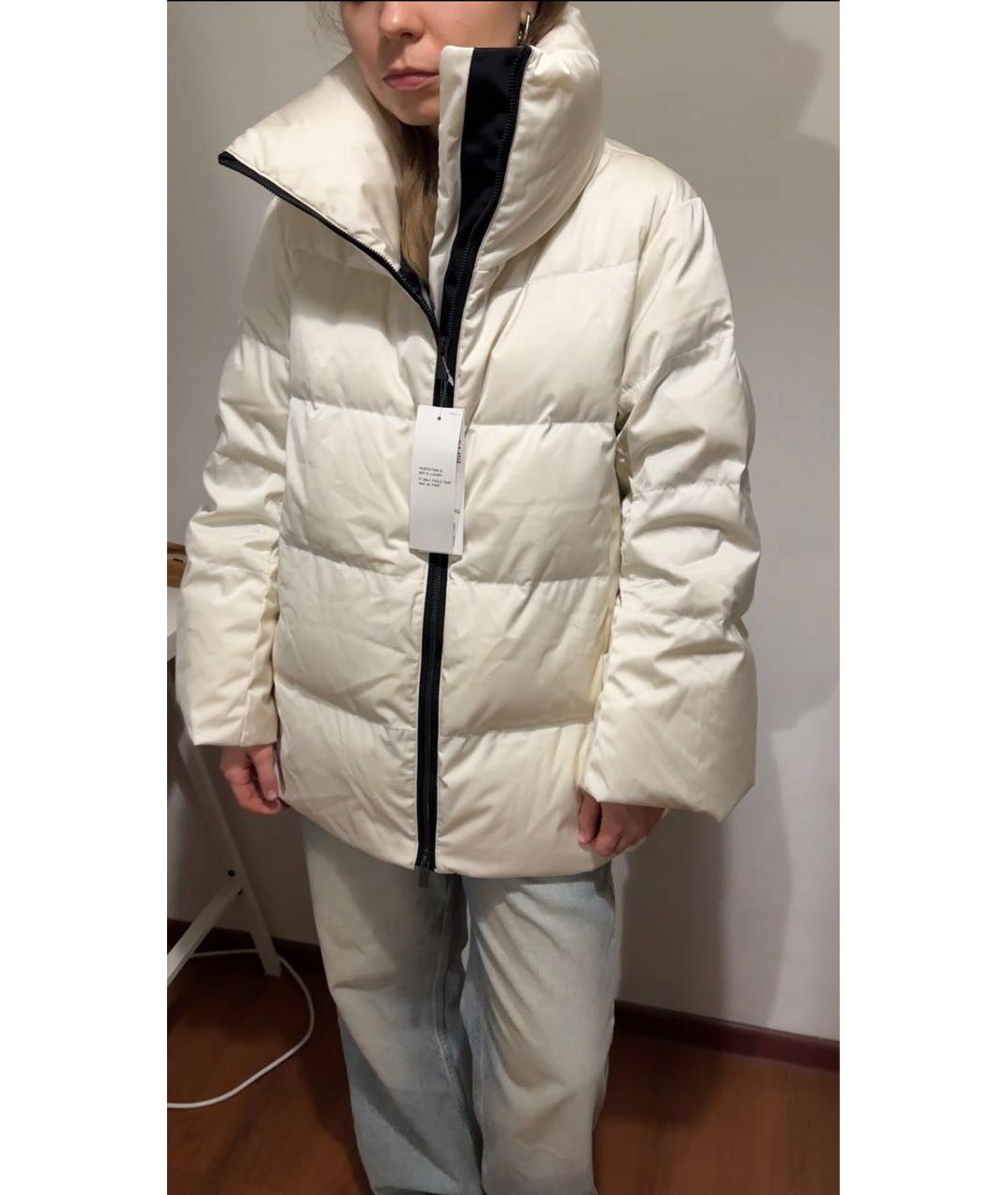 JIL SANDER Бежевый синтетический пуховик, фото 5