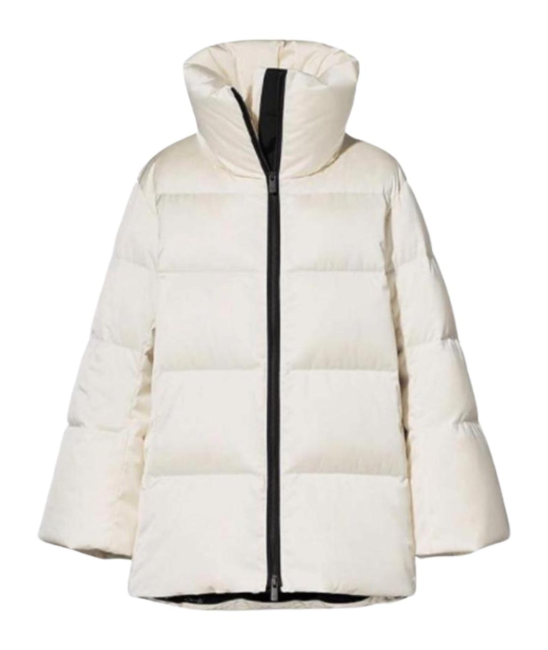 JIL SANDER Бежевый синтетический пуховик, фото 1