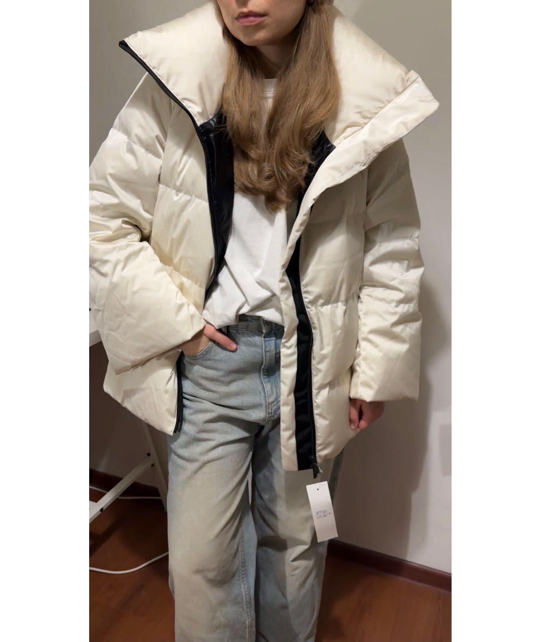 JIL SANDER Бежевый синтетический пуховик, фото 8