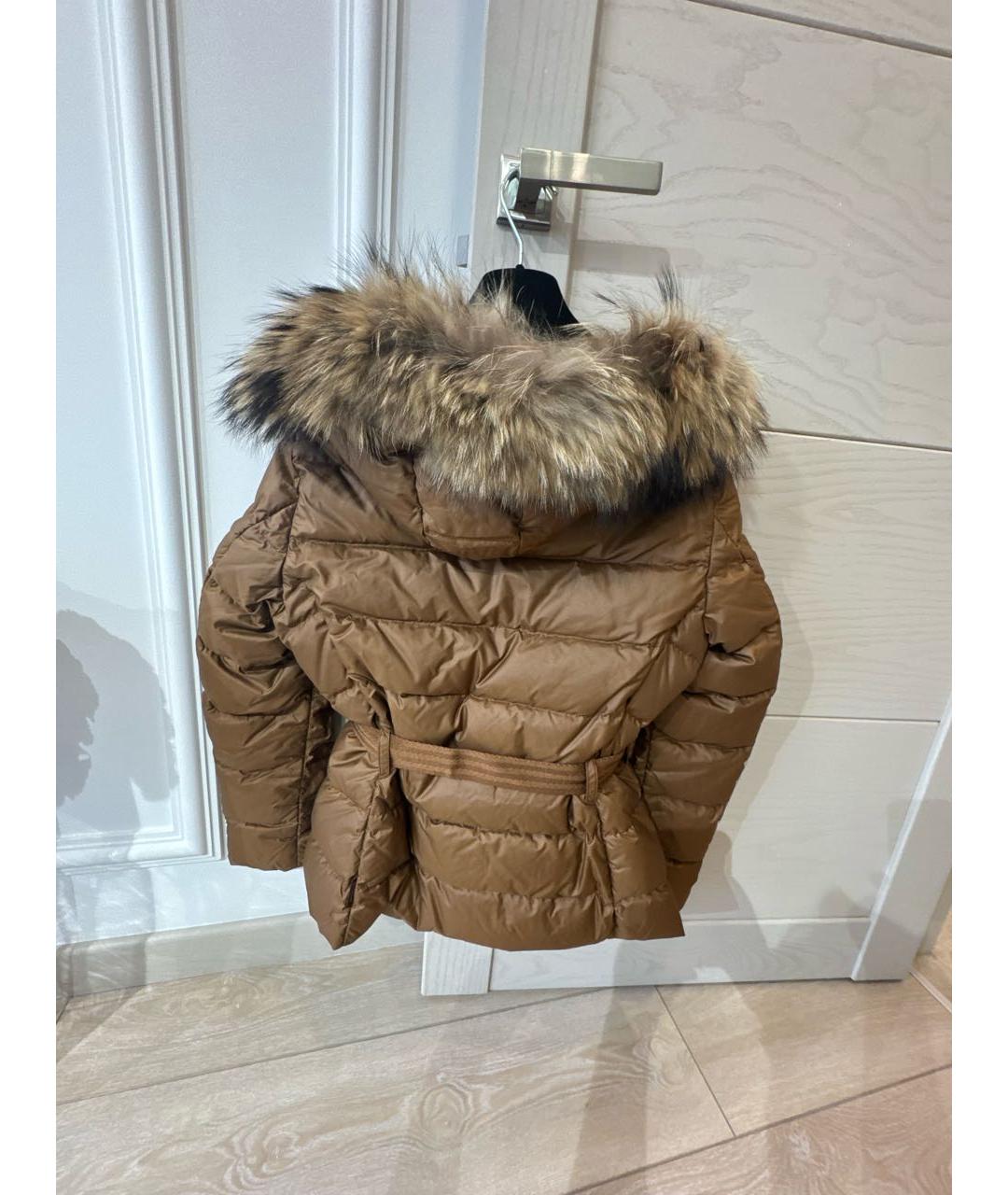 MONCLER Горчичный полиэстеровый пуховик, фото 2
