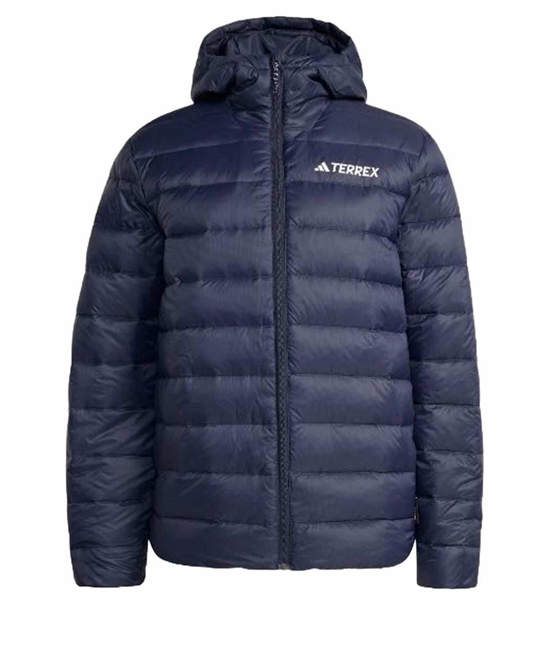 ADIDAS Темно-синяя полиэстеровая куртка, фото 1