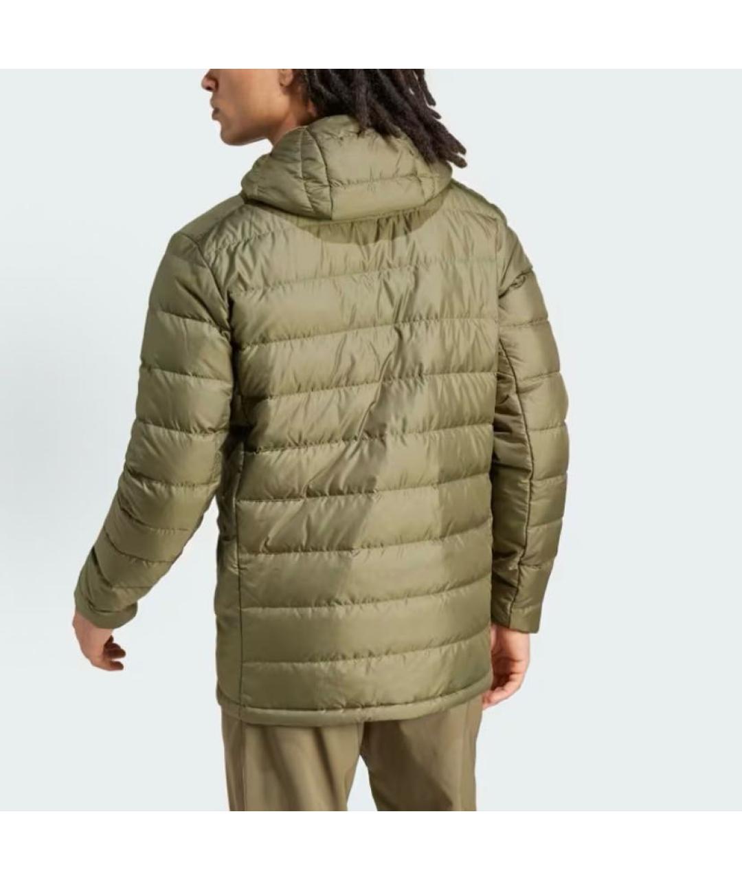 ADIDAS Хаки полиэстеровый пуховик, фото 3