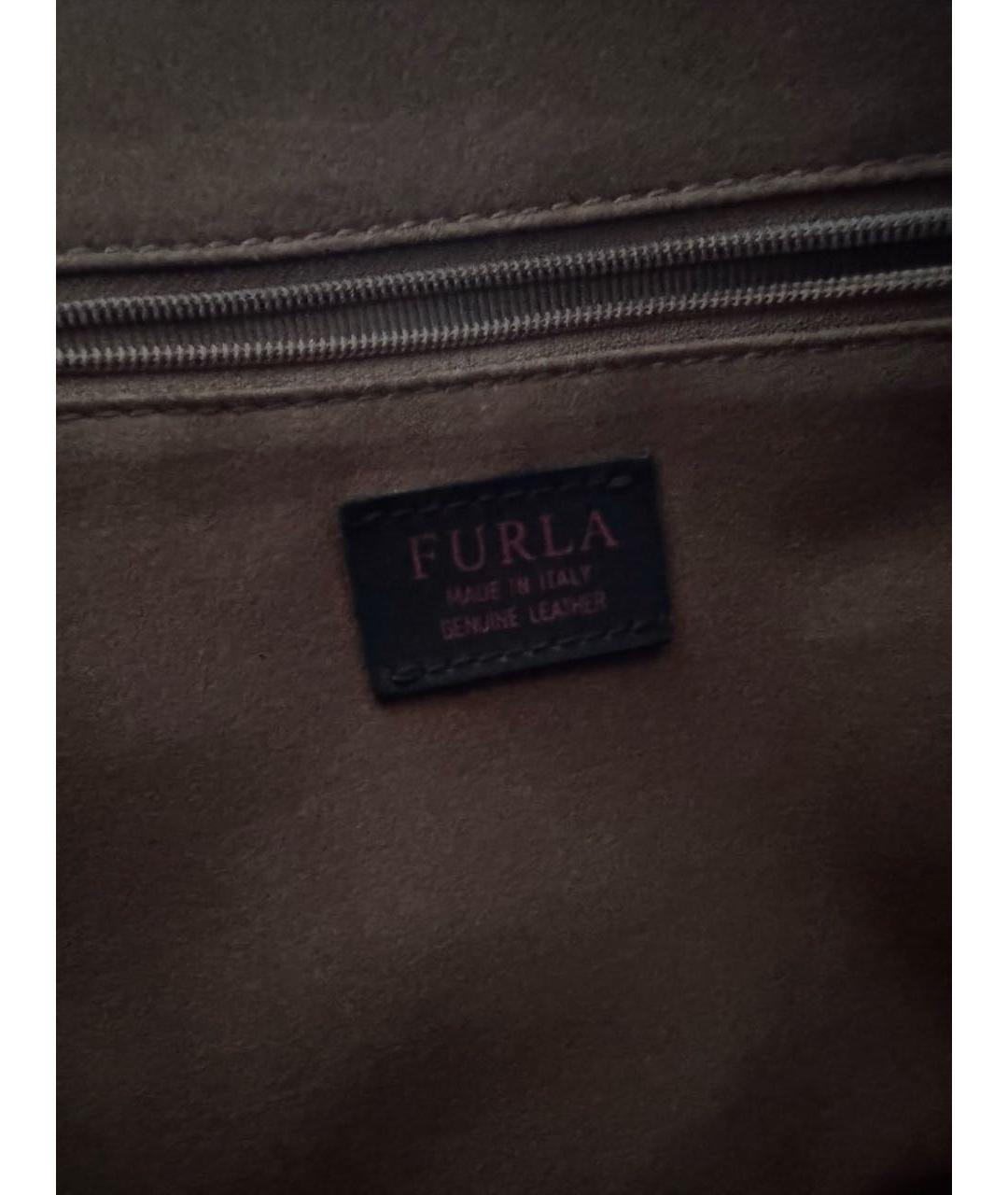 FURLA Красная кожаная сумка с короткими ручками, фото 7