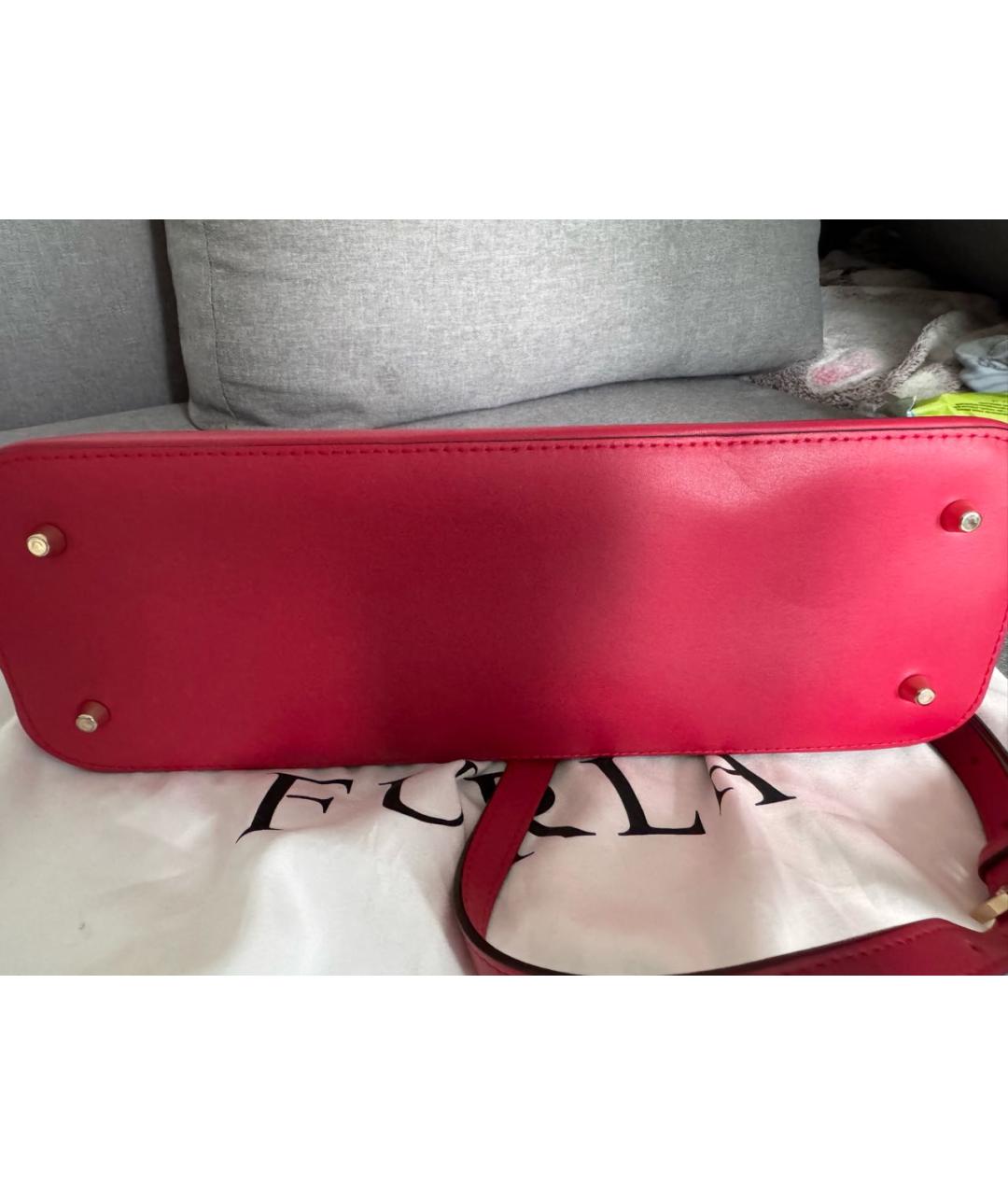 FURLA Красная кожаная сумка с короткими ручками, фото 5