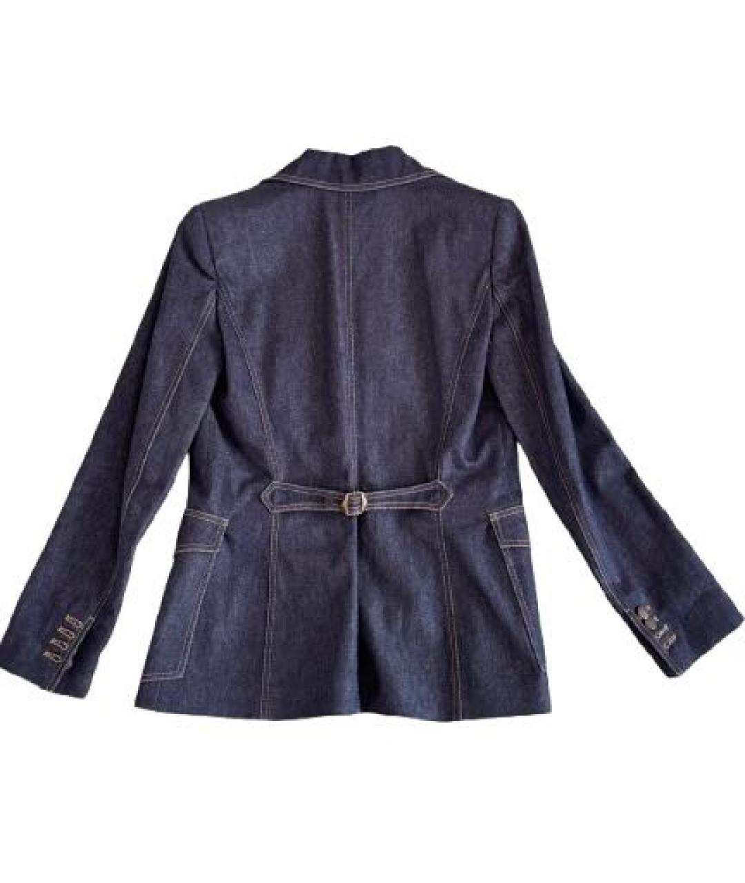 DOLCE&GABBANA Темно-синий хлопковый жакет/пиджак, фото 3