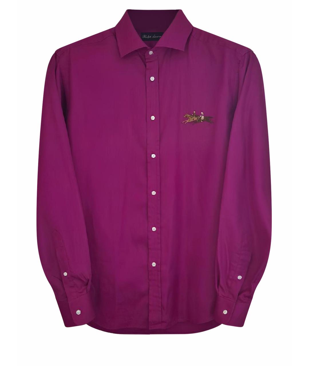 RALPH LAUREN PURPLE LABEL Фиолетовая хлопковая классическая рубашка, фото 1