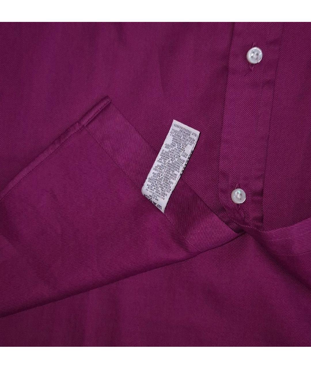 RALPH LAUREN PURPLE LABEL Фиолетовая хлопковая классическая рубашка, фото 8