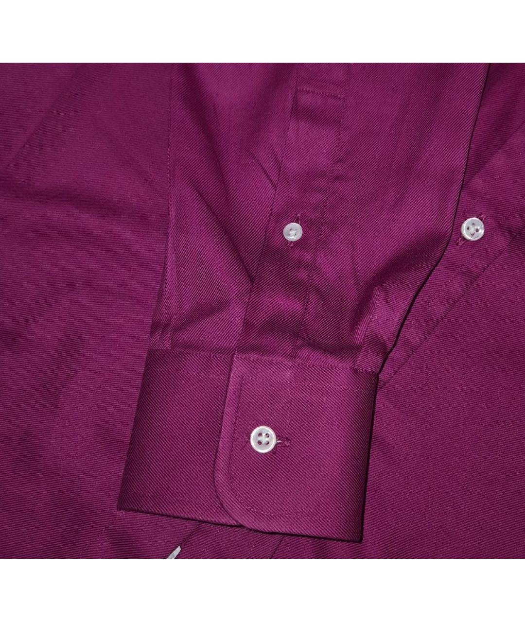 RALPH LAUREN PURPLE LABEL Фиолетовая хлопковая классическая рубашка, фото 3