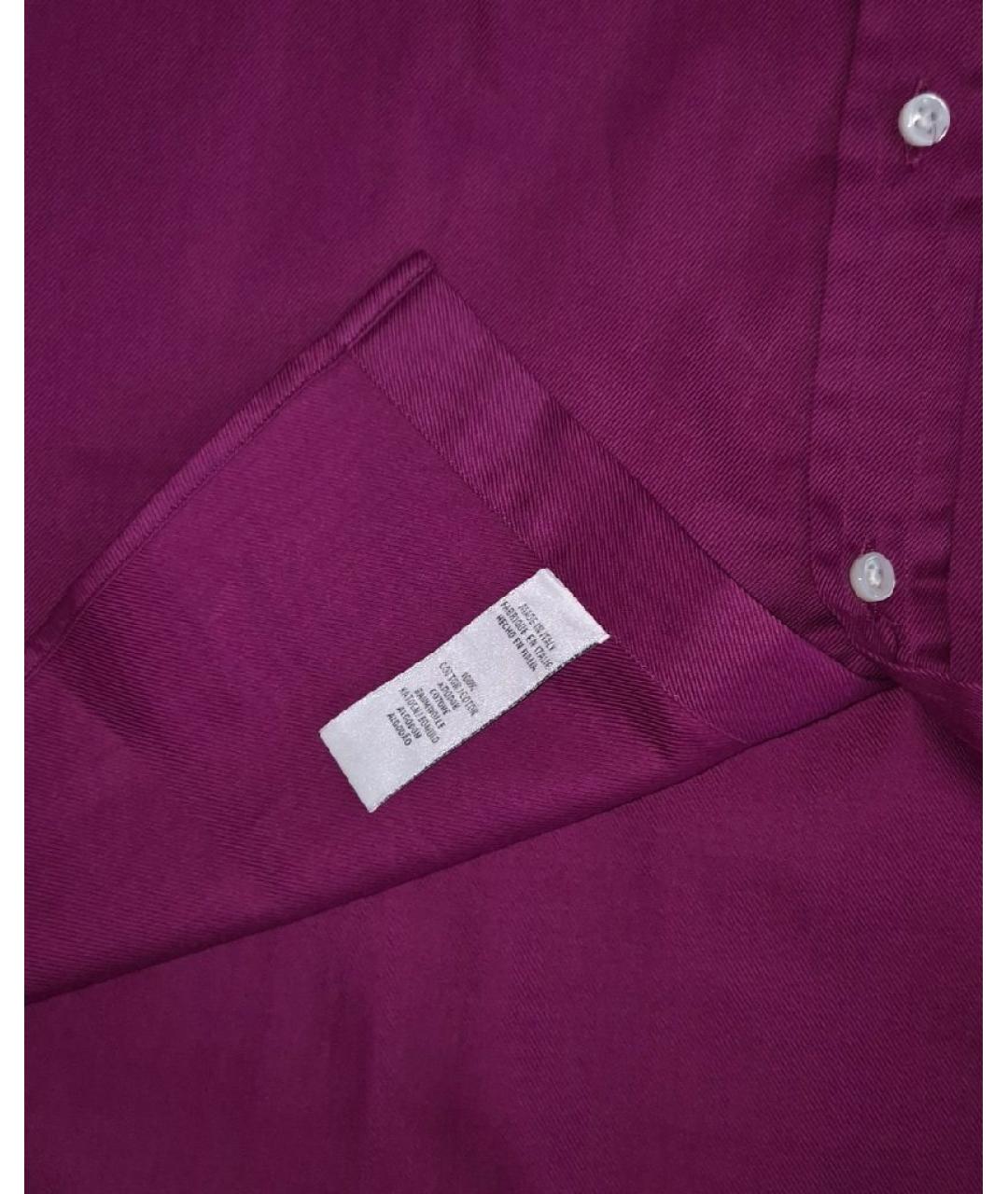 RALPH LAUREN PURPLE LABEL Фиолетовая хлопковая классическая рубашка, фото 7