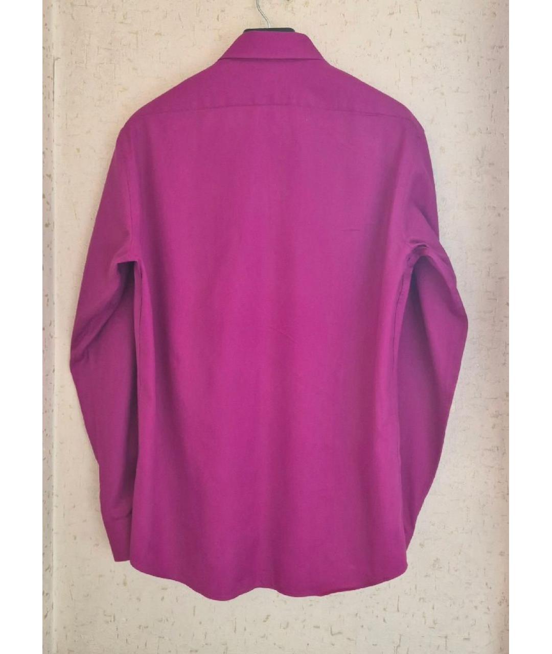 RALPH LAUREN PURPLE LABEL Фиолетовая хлопковая классическая рубашка, фото 2
