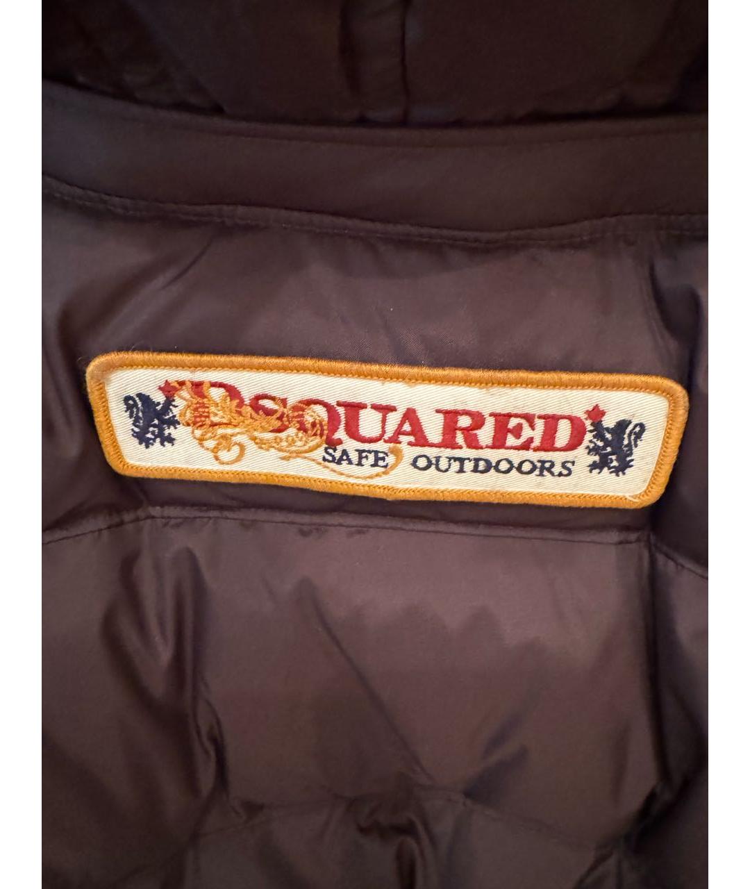 DSQUARED2 Коричневый полиэстеровый пуховик, фото 7