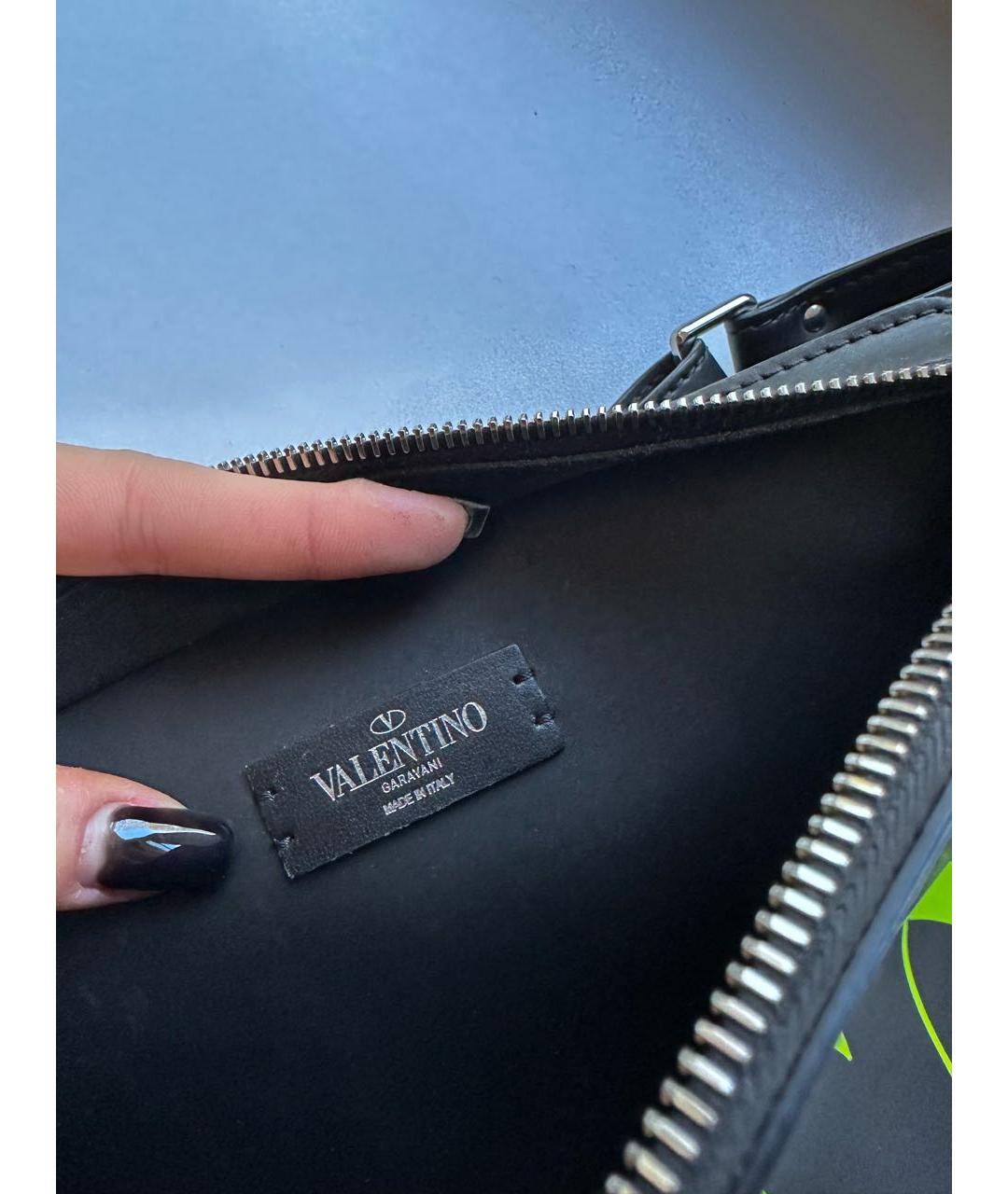 VALENTINO Черная кожаная поясная сумка, фото 3