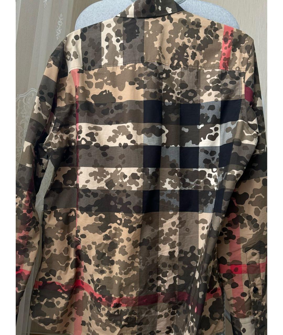 BURBERRY Хаки хлопковая кэжуал рубашка, фото 2
