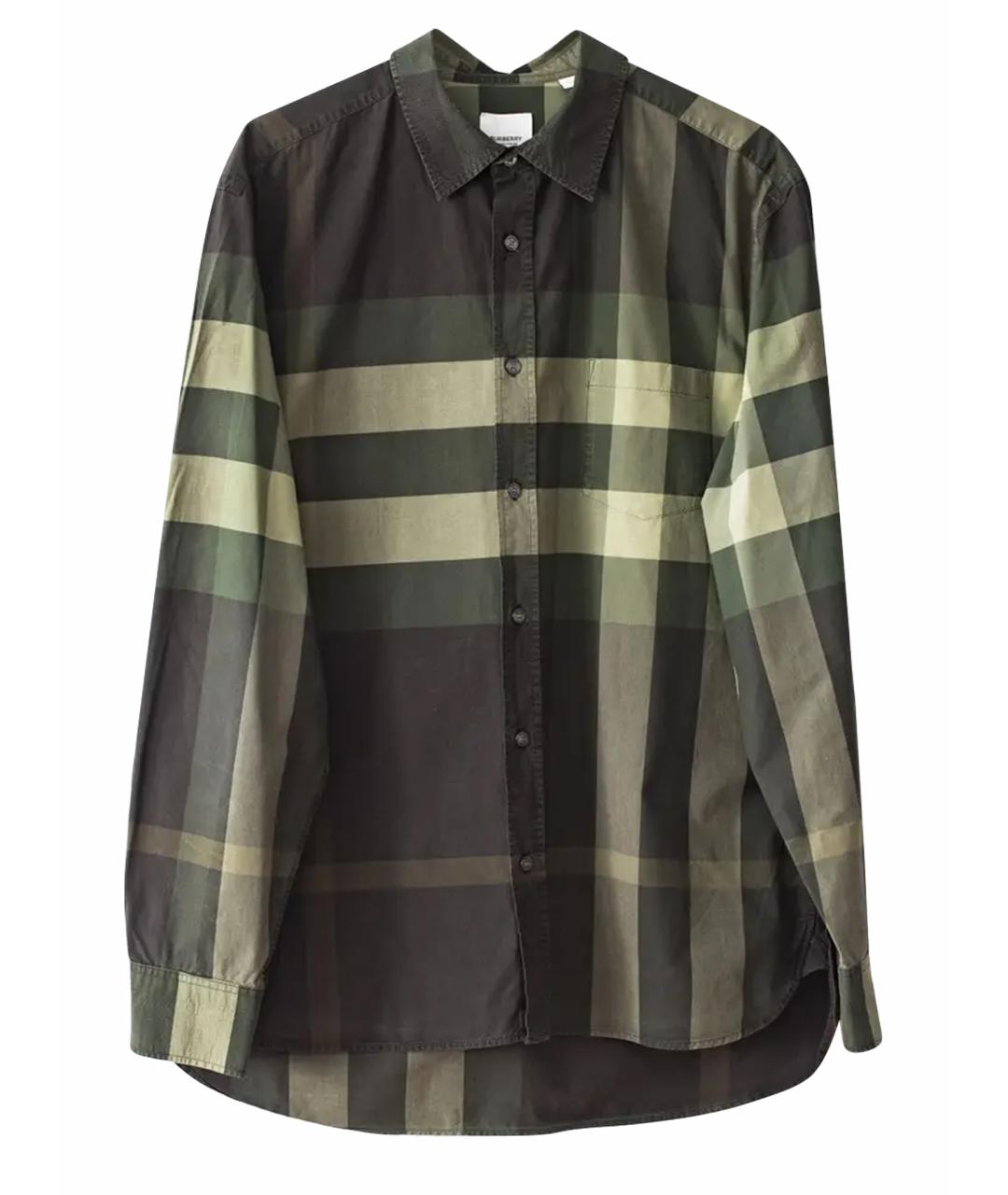 BURBERRY Хаки хлопковая кэжуал рубашка, фото 1