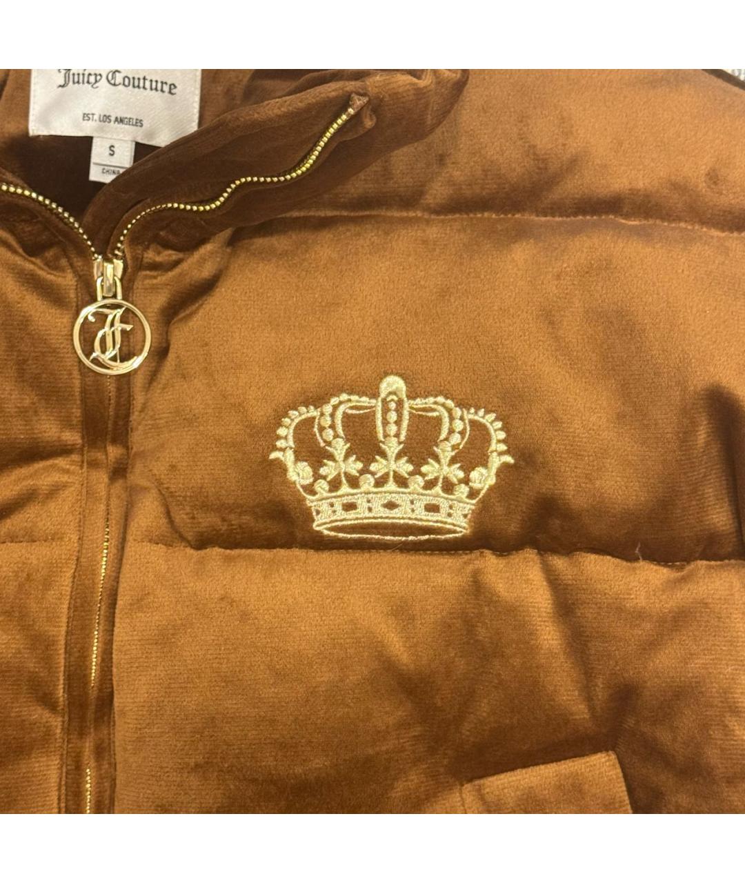 JUICY COUTURE Коричневый полиэстеровый пуховик, фото 4