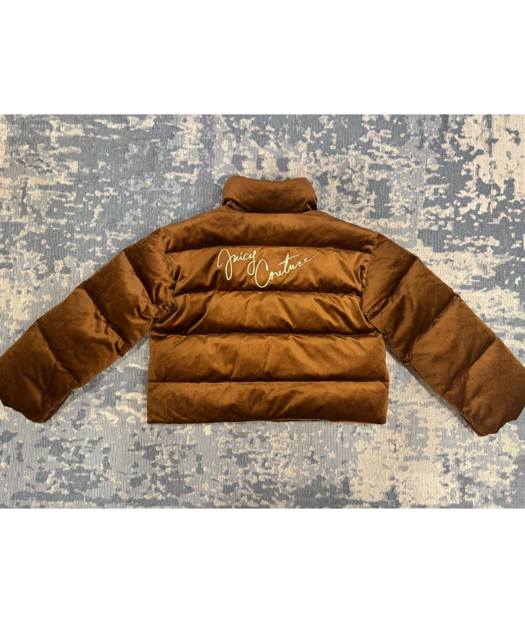 JUICY COUTURE Коричневый полиэстеровый пуховик, фото 2