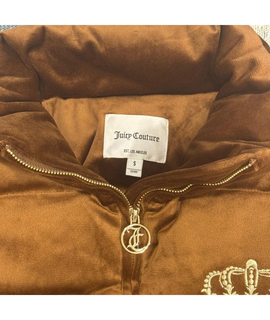 JUICY COUTURE Коричневый полиэстеровый пуховик, фото 3