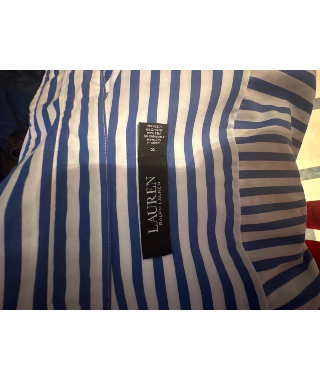RALPH LAUREN Белое хлопковое повседневное платье, фото 3