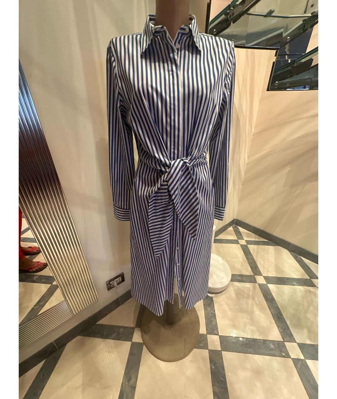 RALPH LAUREN Белое хлопковое повседневное платье, фото 4