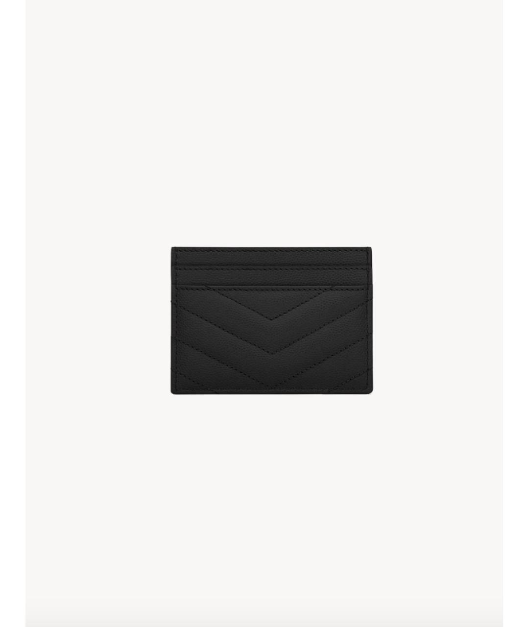 SAINT LAURENT Черный кожаный кардхолдер, фото 2