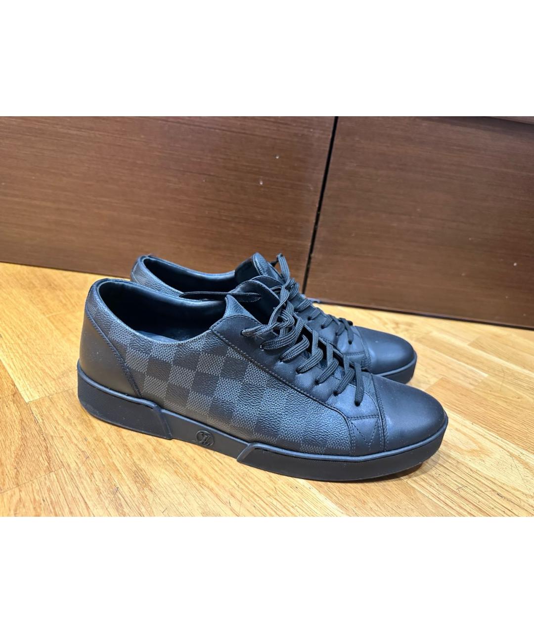 LOUIS VUITTON Черные кожаные низкие кроссовки / кеды, фото 5