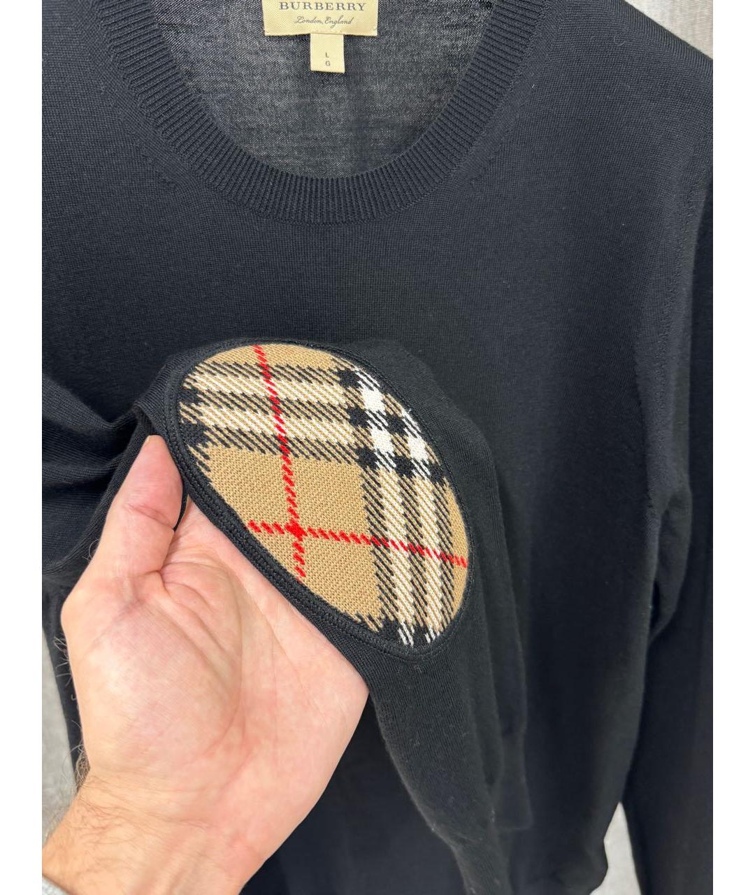 BURBERRY Черный шерстяной джемпер / свитер, фото 4
