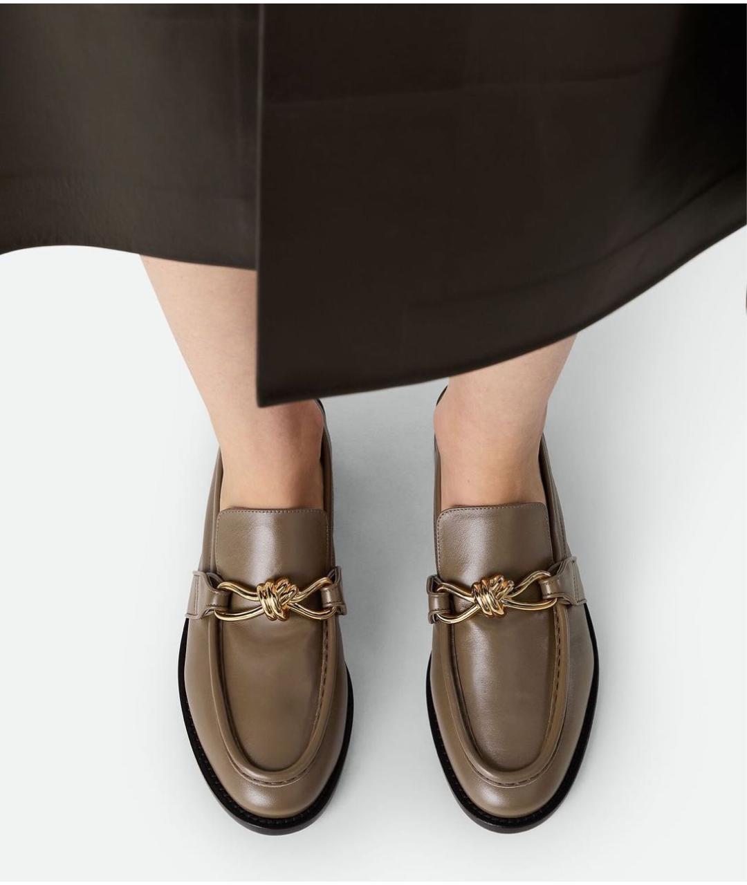 BOTTEGA VENETA Коричневые кожаные лоферы, фото 2