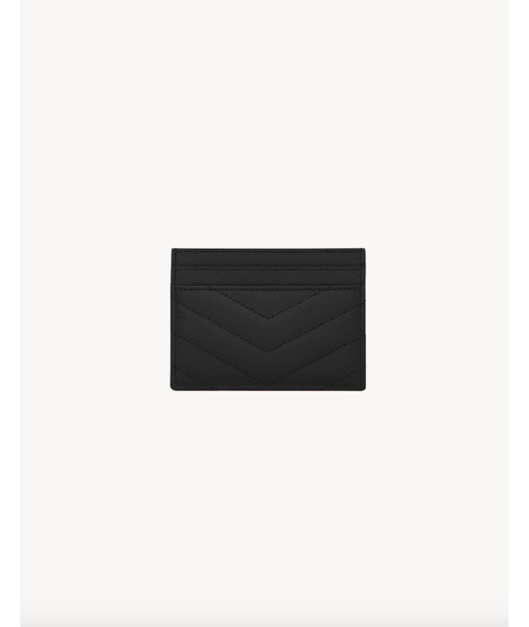 SAINT LAURENT Черный кожаный кардхолдер, фото 2