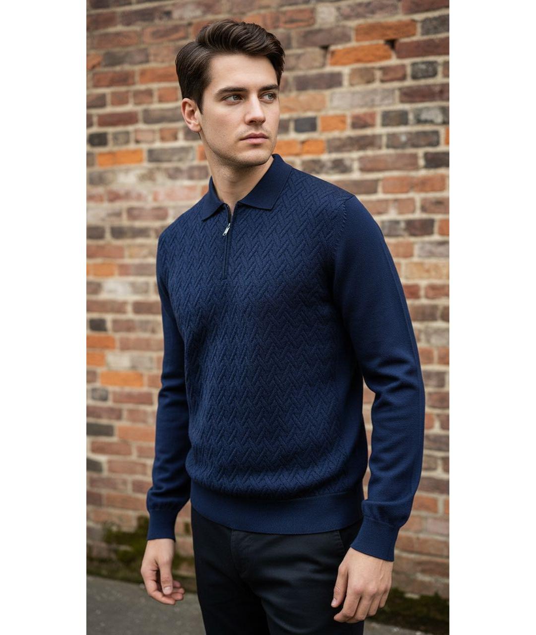 CORNELIANI Темно-синий шерстяной джемпер / свитер, фото 2