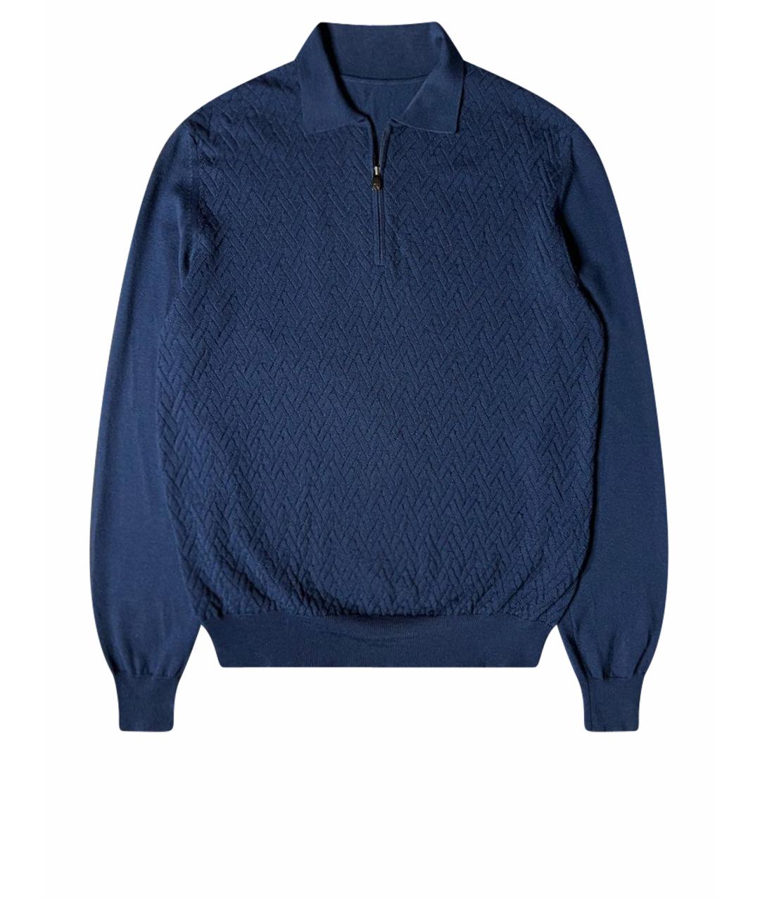 CORNELIANI Темно-синий шерстяной джемпер / свитер, фото 1
