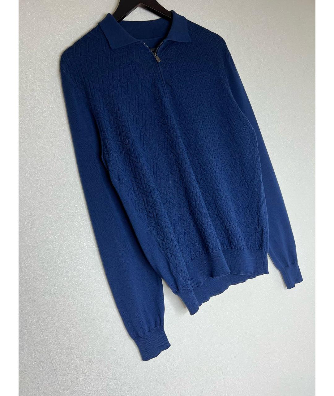CORNELIANI Темно-синий шерстяной джемпер / свитер, фото 4