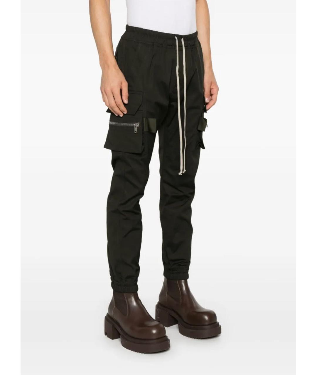 RICK OWENS Черные хлопковые повседневные брюки, фото 2