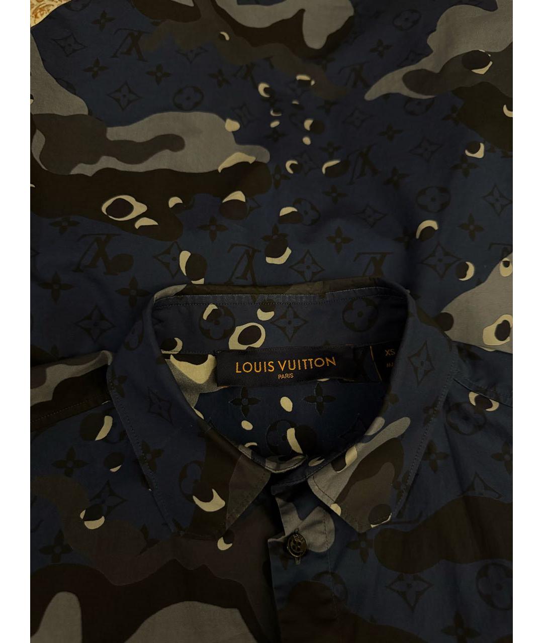 LOUIS VUITTON Темно-синяя хлопковая кэжуал рубашка, фото 5