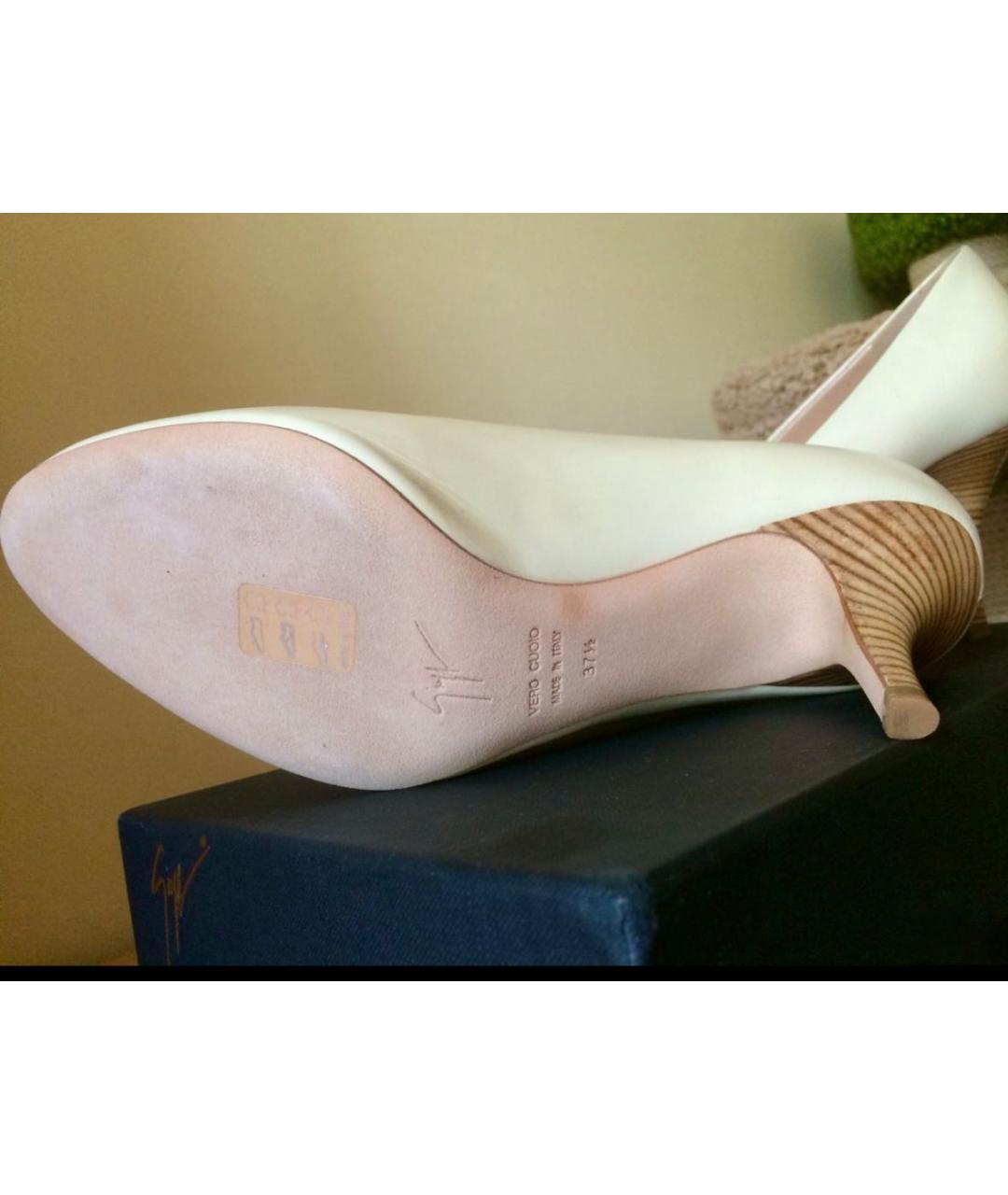 GIUSEPPE ZANOTTI DESIGN Бежевые кожаные туфли, фото 4