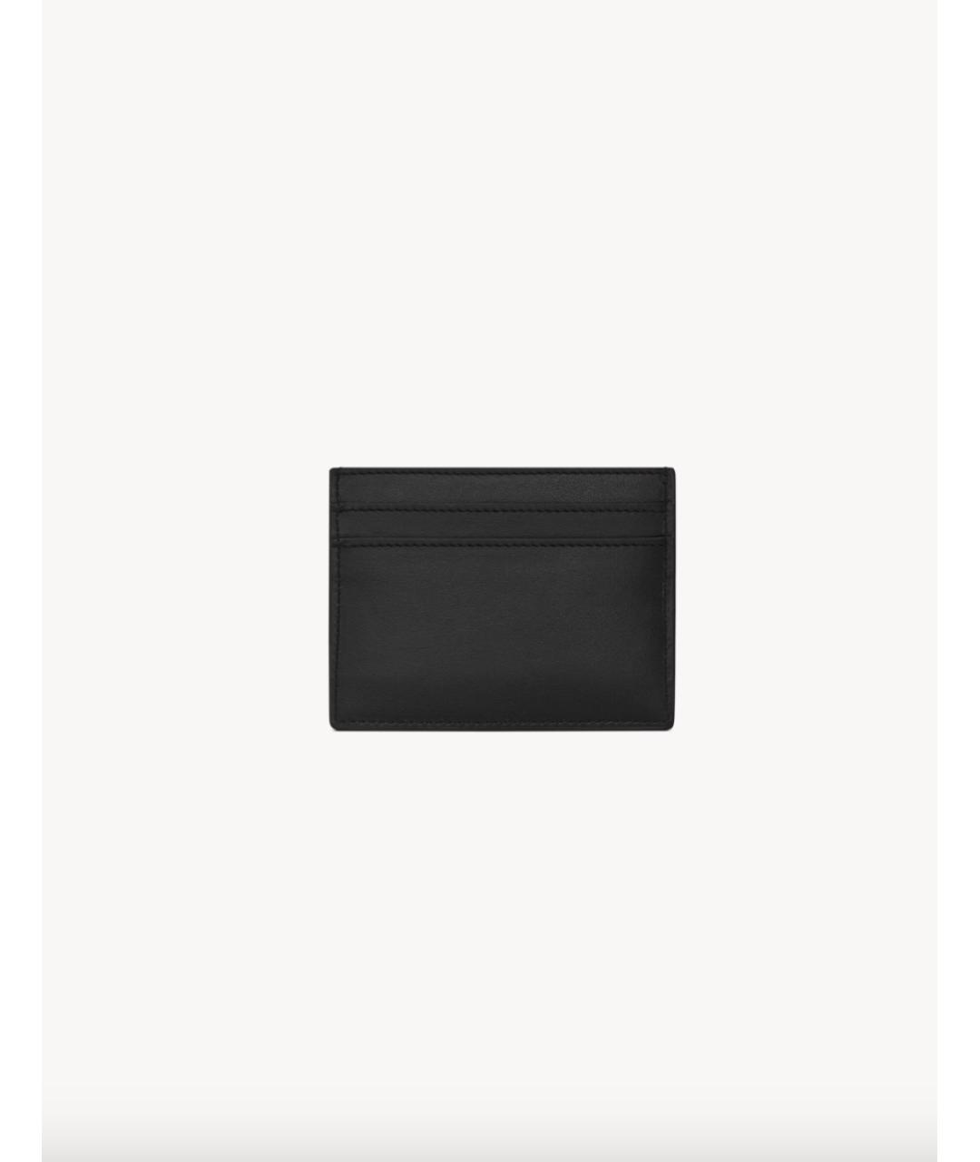SAINT LAURENT Черный кожаный кардхолдер, фото 2