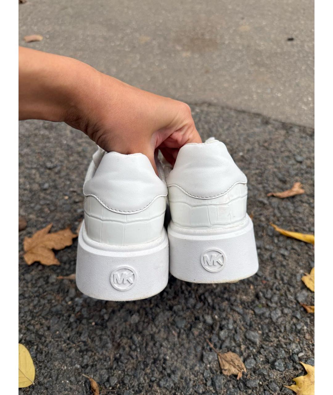MICHAEL KORS Белые кожаные кеды, фото 5
