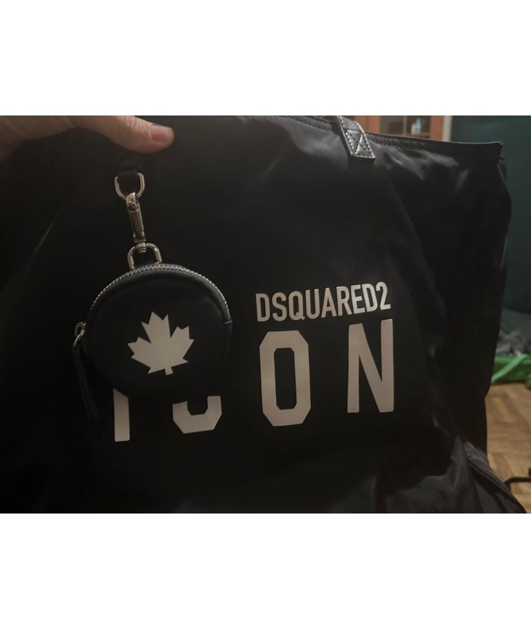 DSQUARED2 Черная тканевая дорожная/спортивная сумка, фото 4