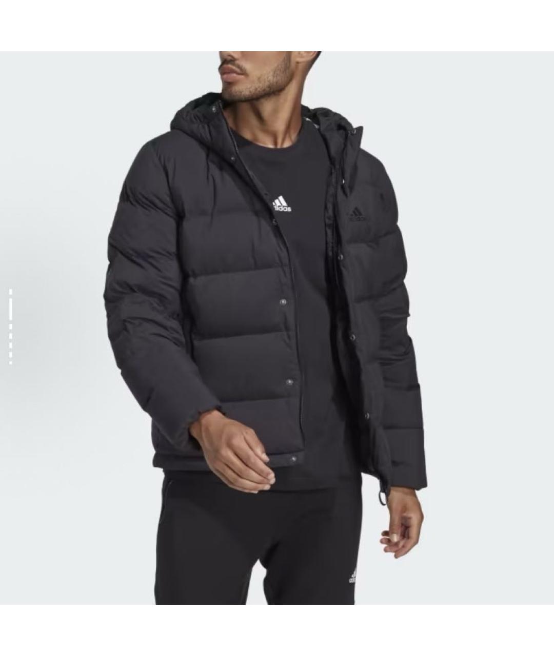 ADIDAS Черный полиэстеровый пуховик, фото 2