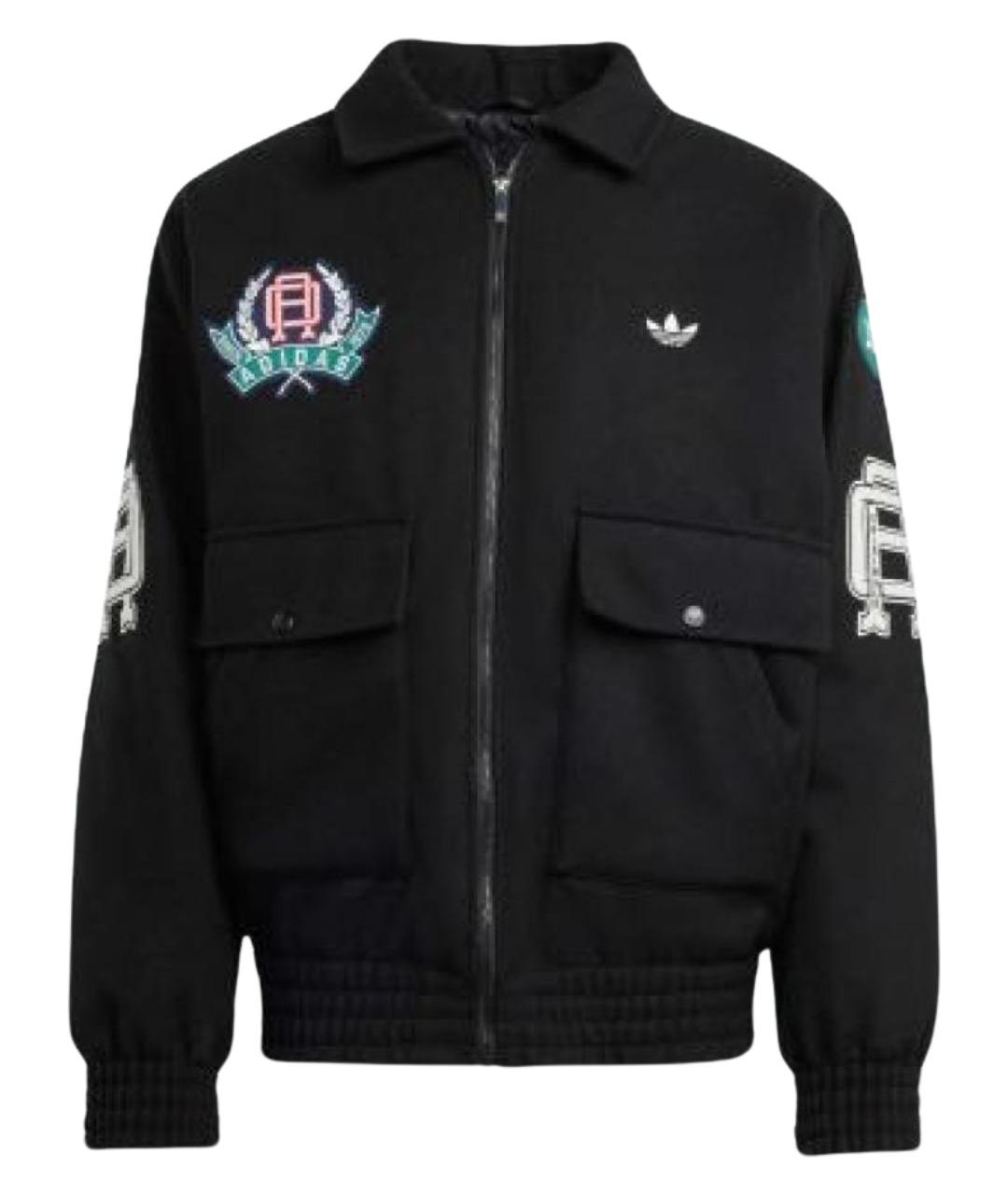 ADIDAS Черная полиэстеровая куртка, фото 1