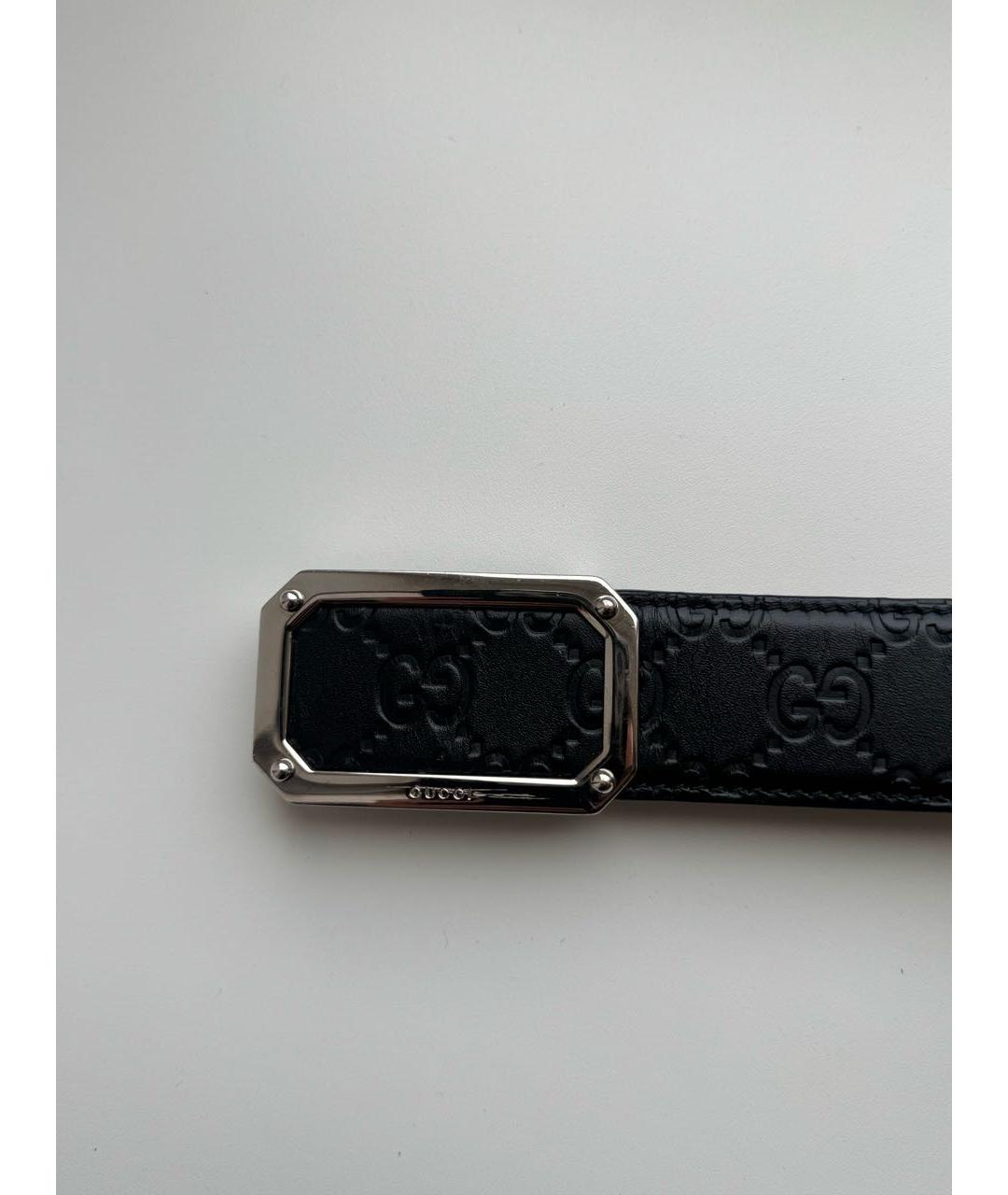 GUCCI Черный кожаный ремень, фото 2