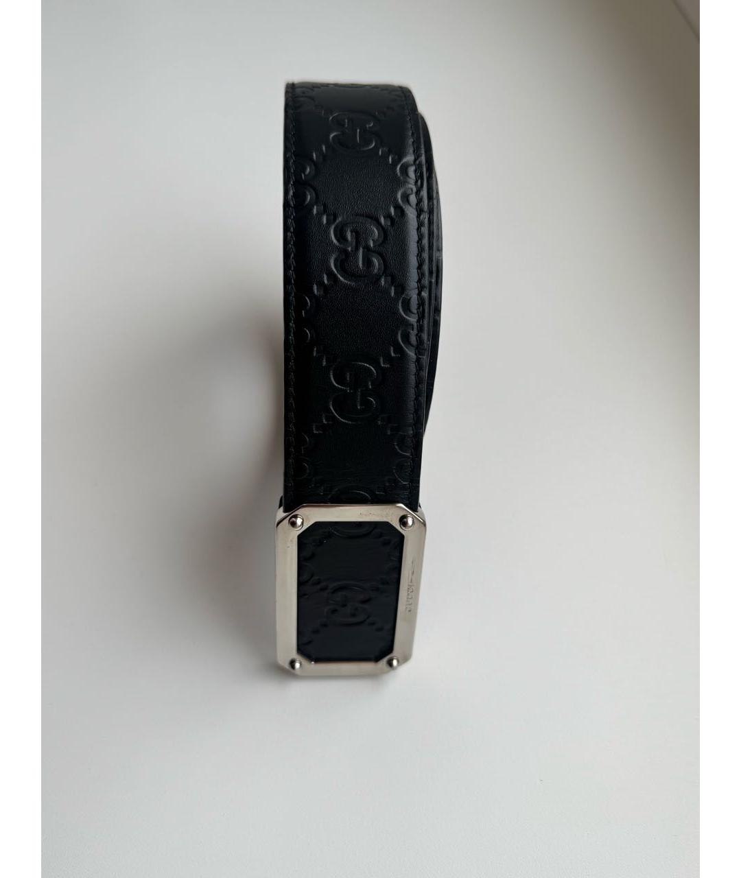 GUCCI Черный кожаный ремень, фото 4