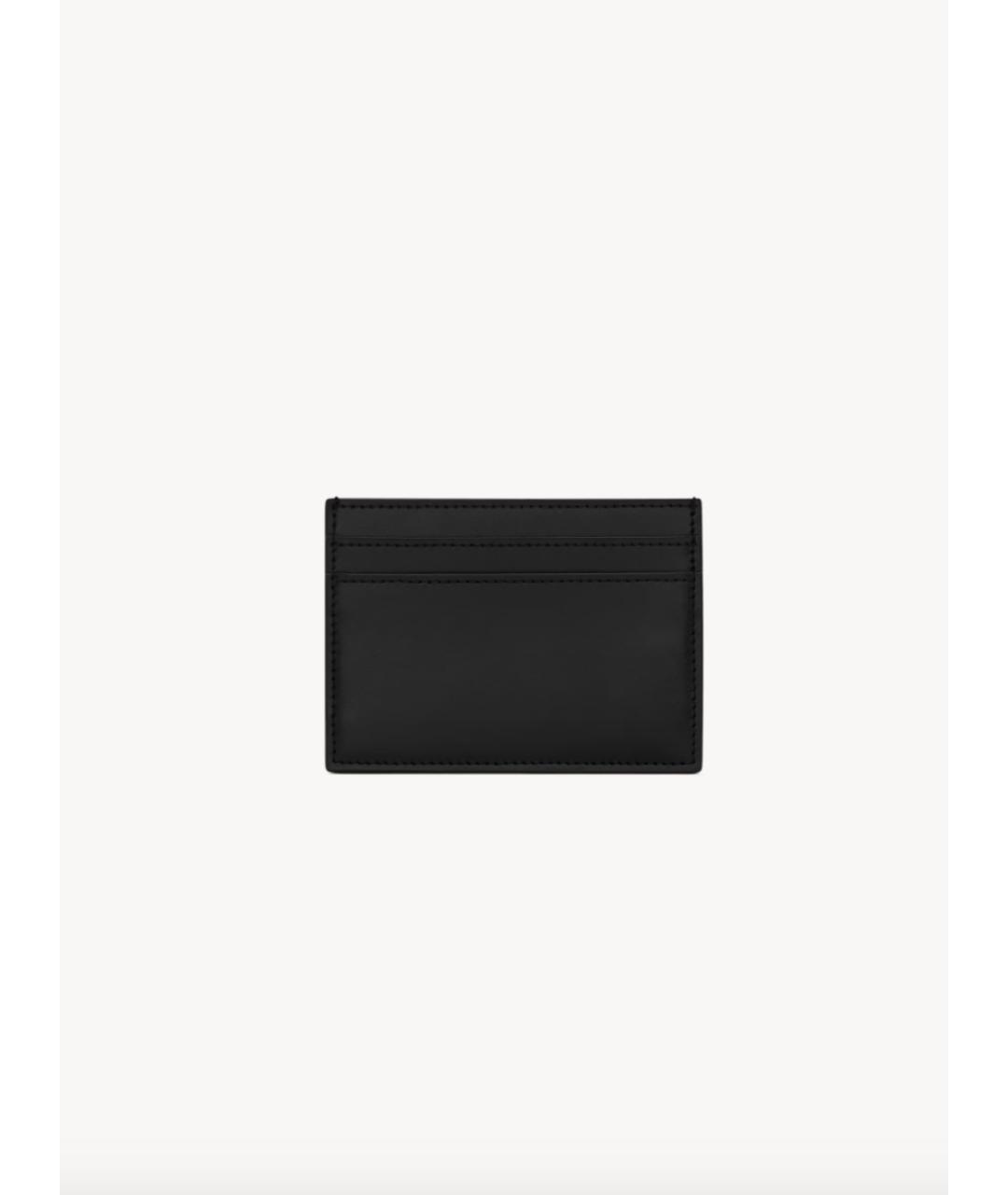 SAINT LAURENT Черный кожаный кардхолдер, фото 2