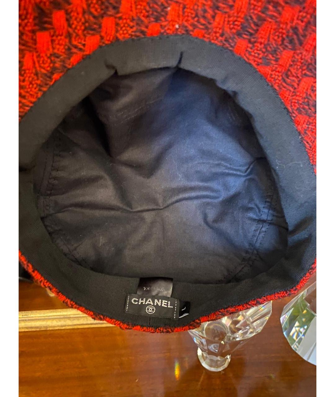 CHANEL Красная шерстяная кепка, фото 5