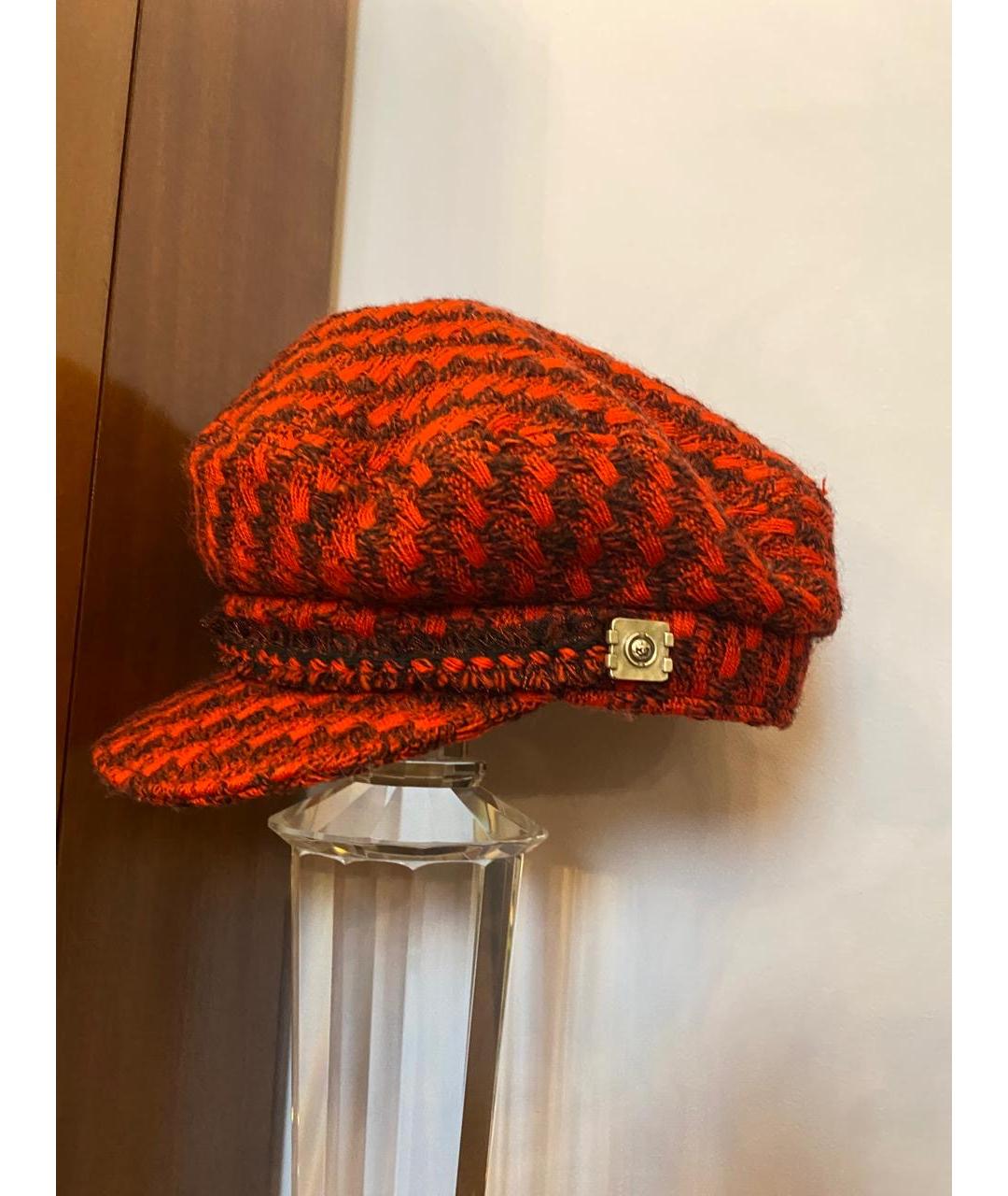 CHANEL Красная шерстяная кепка, фото 3
