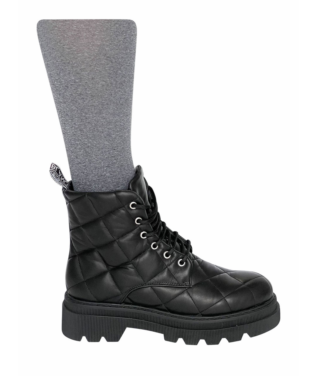 VOILE BLANCHE Черные кожаные ботинки, фото 1