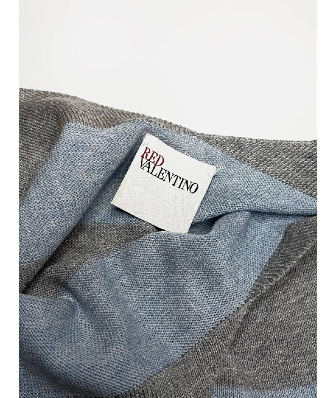 RED VALENTINO Серая хлопковая майка, фото 3